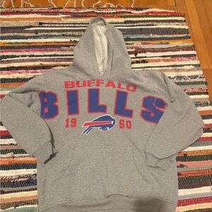 NWOT NFL Team Apparel Buffalo Bills Gray Hoodie with Red Accents